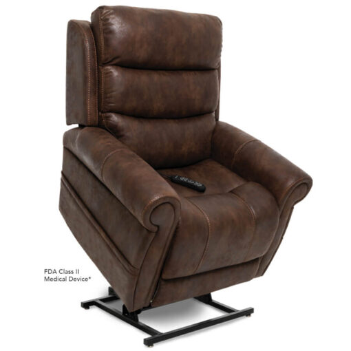 Pride's VivaLift power recliner Tranquil collection - Astro Brown - Lifted position