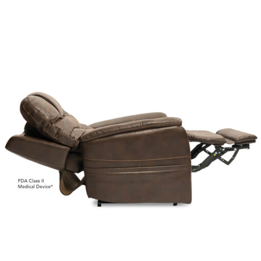 Viva Lift power lift recliner - Elegance Collection - Badlands Walnut - Profile with power headrest