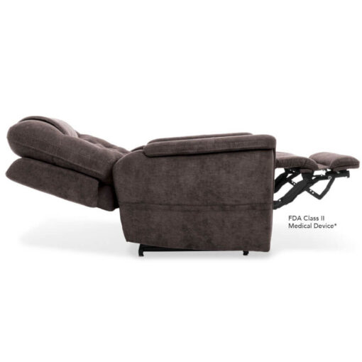 Viva Lift power lift recliner - Legacy Collection - Saville Grey - Profile in Lay Flat position