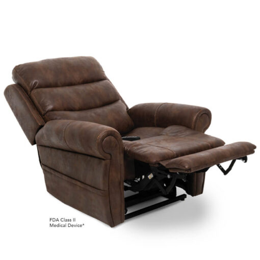 Pride's VivaLift power recliner Tranquil collection - Astro Brown - Reclined position