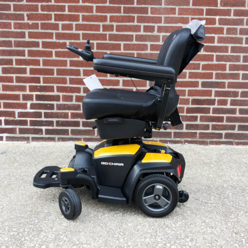 Pride GoChair power chair - yellow - left side view