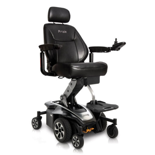 Jazzy Air 2.0 powerchair in black, angled right