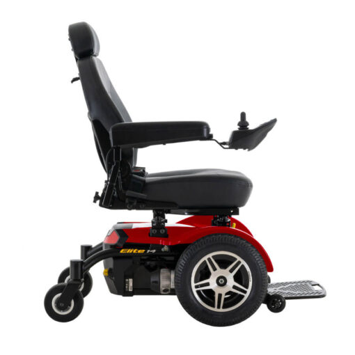 Jazzy Elite 14 powerchair in red, right profile