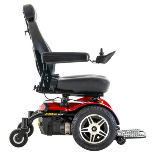 Jazzy Elite HD powerchair in red, right profile