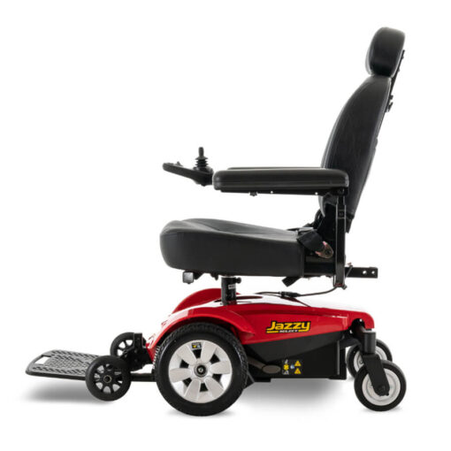 Jazzy Select powerchair in red, left profile