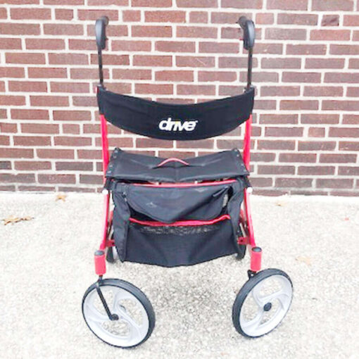 Drive Nitro foldable rollator - red - front view