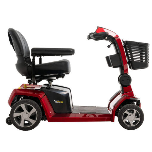Pride Zero Turn 10 four wheel mobility scooter in red, right side view