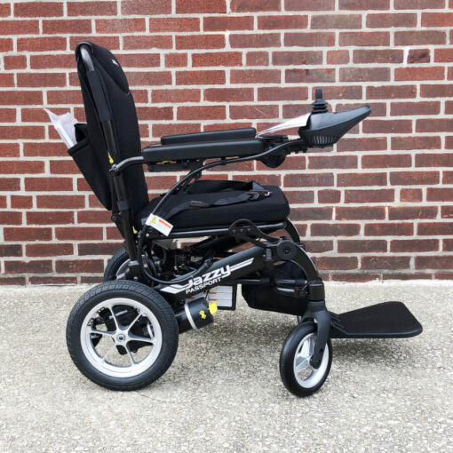 Pride Jazzy Passport electric wheelchair - black - right side view