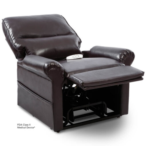 Viva Lift power lift recliner - Essential Collection - LC-105 - Lexis Urethane - New Chestnut - Reclined position