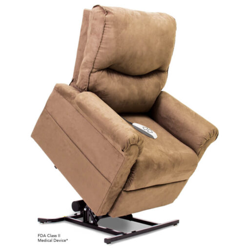 Viva Lift power lift recliner - Essential Collection - LC-105 - Micro-Suede - Sandal - Lifted position