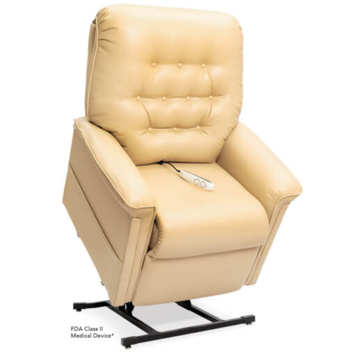 Pride power lift recliner - Heritage Collection – UltaLeather Buff - Lifted position.