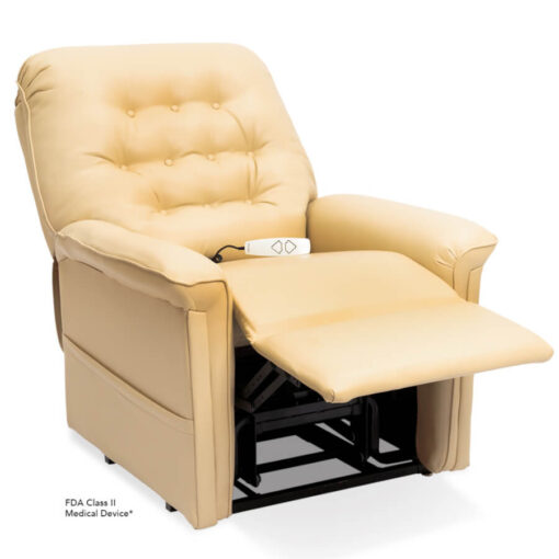Pride power lift recliner - Heritage Collection – UltaLeather Buff - Reading position.