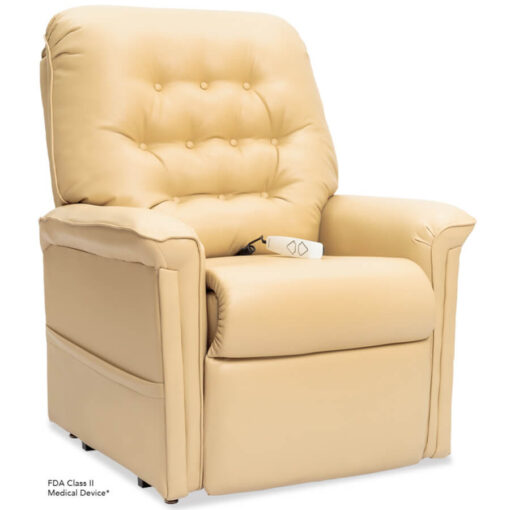 Pride power lift recliner - Heritage Collection – UltaLeather Buff - Seated position.