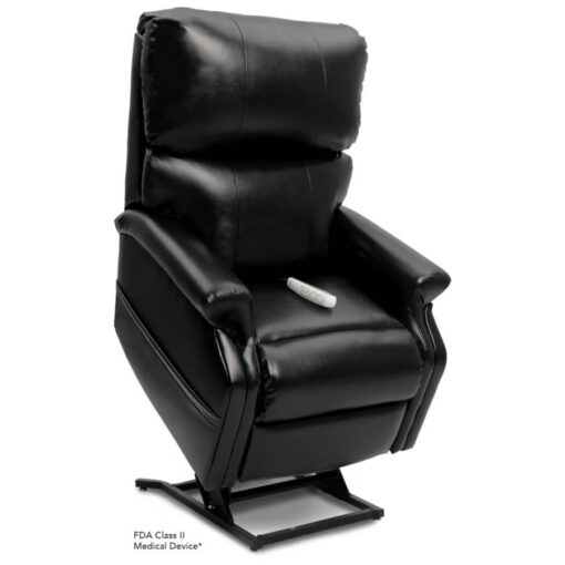 Pride power lift recliner - Infinity Collection – Lexis Sta-Kleen Black – Lifted position.