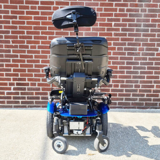 Permobil M300 Power Wheelchair in blue - rear view
