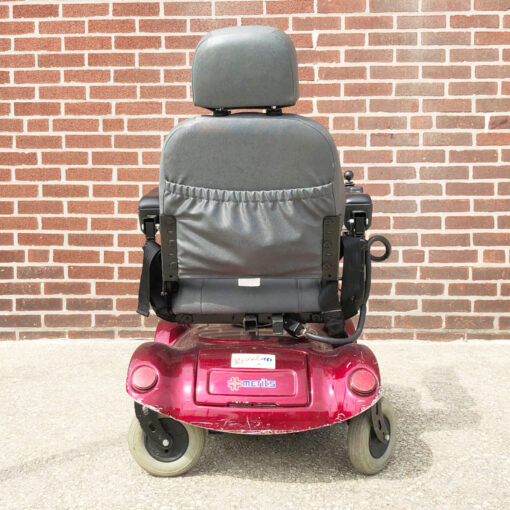 Rascal Power Wheelchair in red - rear view