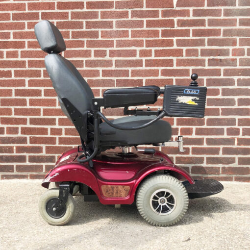 Rascal Power Wheelchair in red - right side view