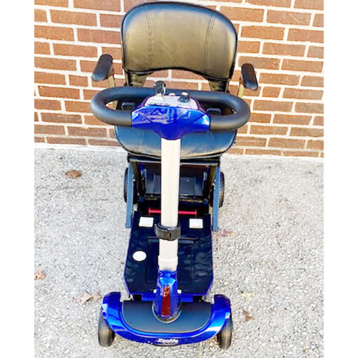 Drive's Zoome Auto Flex Folding Four-Wheeled Mobility Scooter in Blue: front view