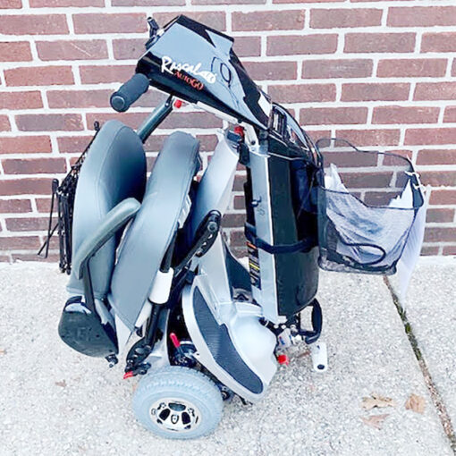 Rascal Autogo 550 foldable mobility scooter - folded up - side view